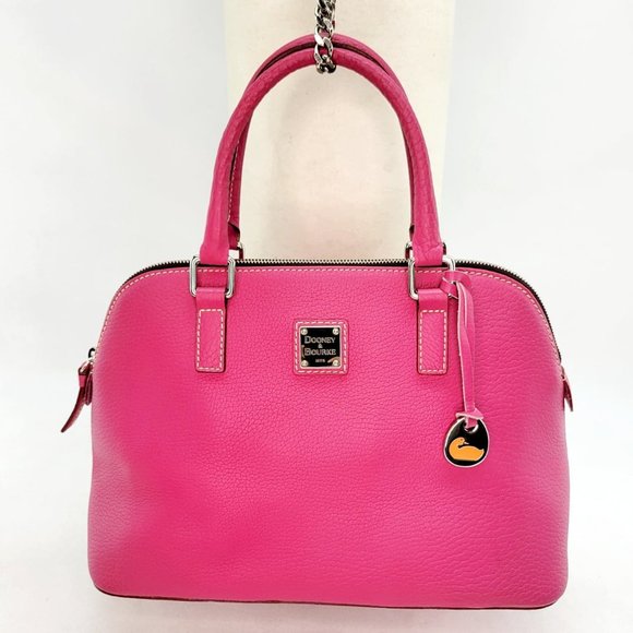 Dooney & Bourke Handbags - AUTHENTIC VINTAGE DOONEY & BOURKE Large Domed Zip Satchel - Pebbled - Hot Pink
